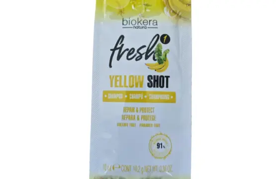 Muestra Salerm Cosmetics Biokera Natura Fresh Yellow Shot Champú Reparador 10ml